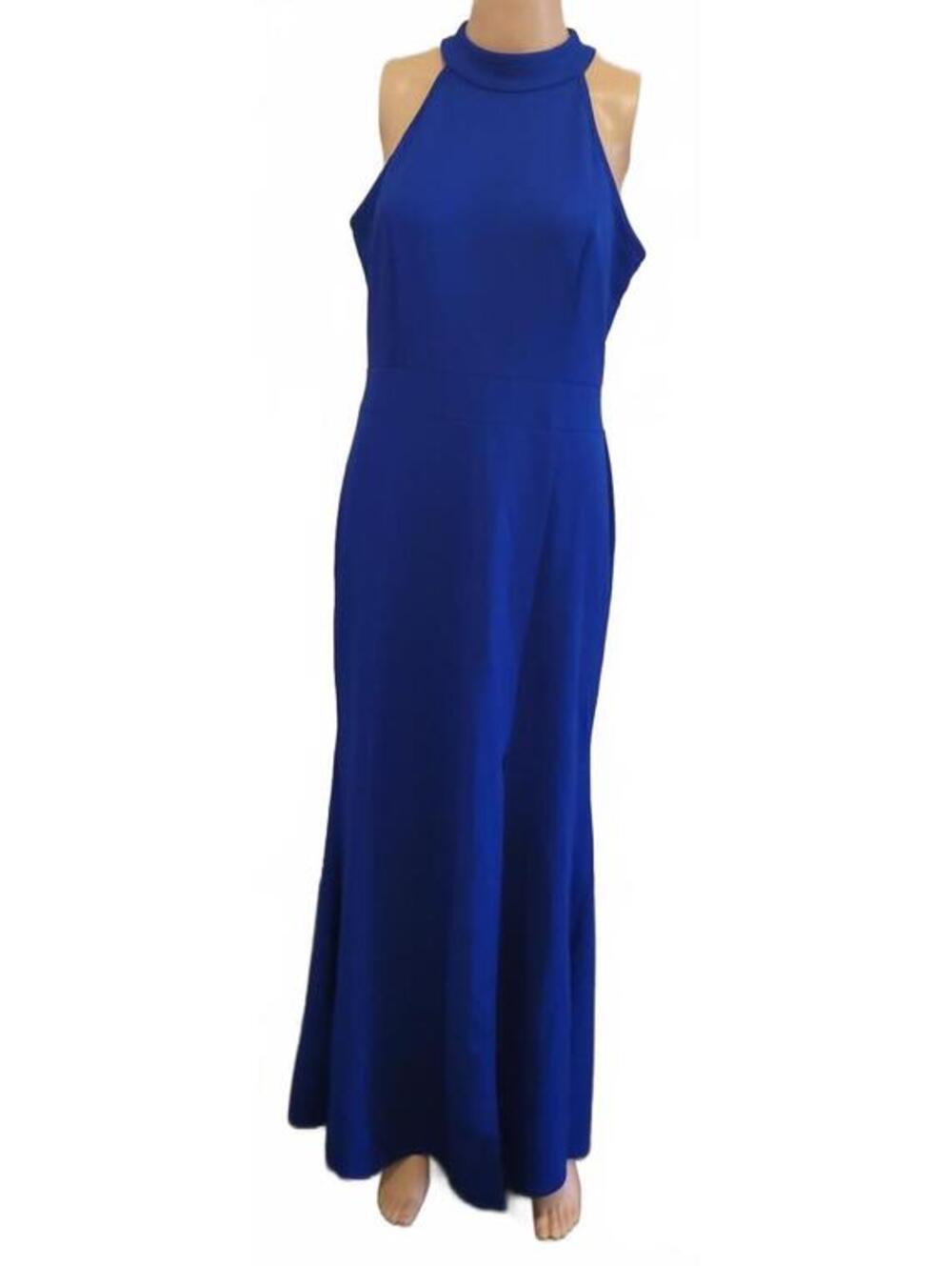 Women's WOOSEA Royal Blue Sleeveless Maxi Sexy Formal Party Work Dress Size L